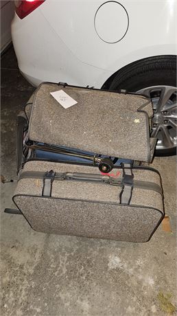 American Tourist Tweed Luggage Set, Samsonite Hard Cover Suit Case & More