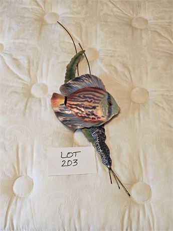 Bovano Of Cheshire Enameled Tropical Fish Wall Sculpture