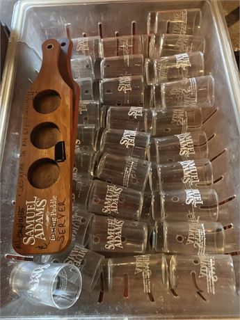 Samuel Adams Flight Tasting Paddle & Taster Glass Set (32 Glasses Total)