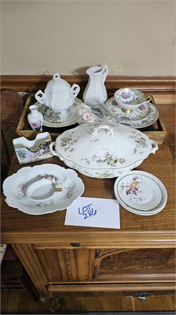 Mixed China Meakin tureen, Limoges,Bavaria & More