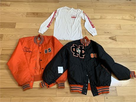 Men's Hoover High School Letterman Jackets (M) & Cross Country Long Sleeve Tee