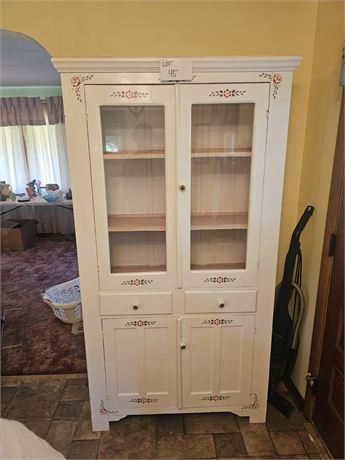 Wood Painted Vintage Pantry Cabinet