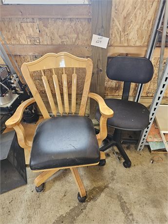 Wood Swivel Office Chair and Armless Office Chair