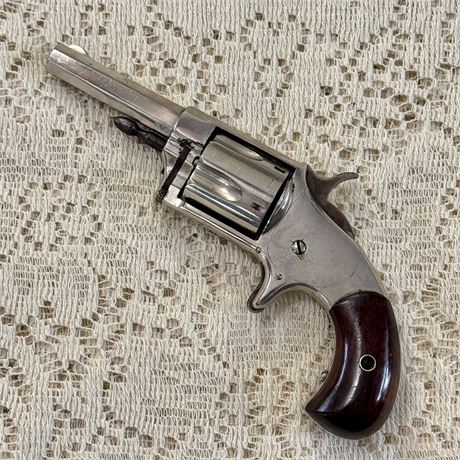 Antique Hopkins & Allen XL No. 3 Revolver - 1870s Patent, Nickel Finish