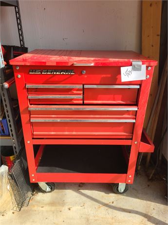 Red U.S. General 6 Drawer Tool Chest with Keys on Castors