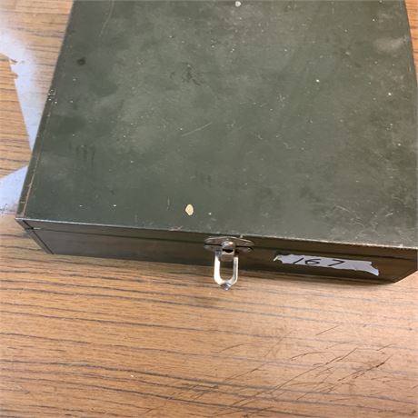 Vintage Metal Multipurpose Storage Box/Hinged Lid & Clasp