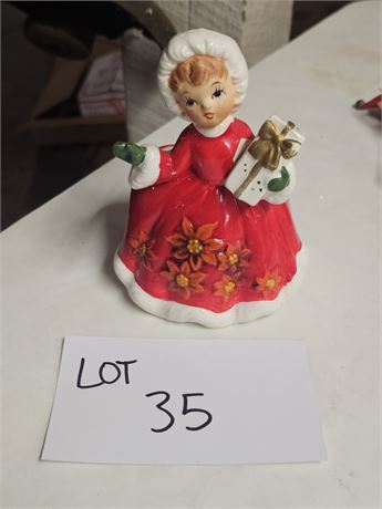 Lefton Vintage Christmas Girl Planter