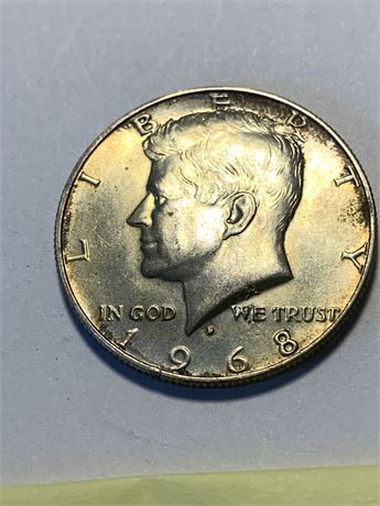 1968 Kennedy Half Dollar Coin - Believe It Is 40% Silver