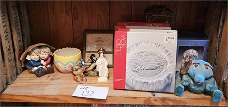 Mixed Figurine Lot & Studio Nova Plates