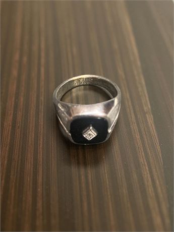 Joseph Esposito ESPO 925 Sterling Silver Black Onyx Ring Size 8.5