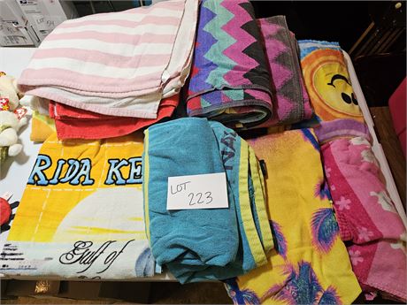 Large Lot of Mixed Beach Towels