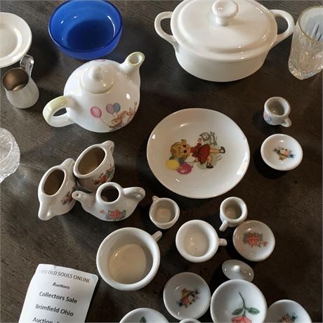 Vintage Miniature Child's Ceramic Tea Set, Pennsbury Pottery Creamers