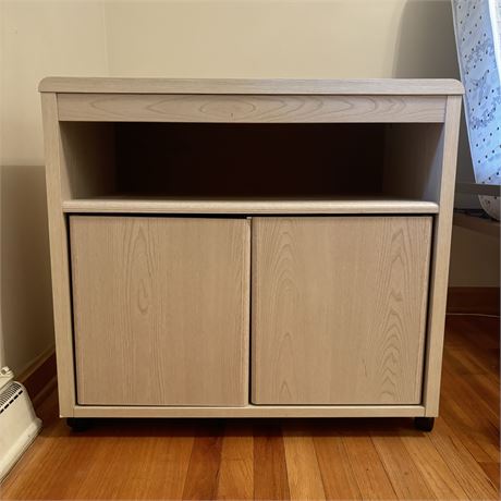 Rolling Wooden Cabinet or Small Entertainment Stand