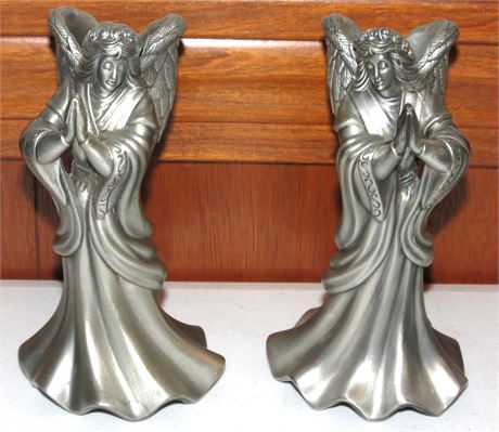 Pewter Angel Candlestick Holders