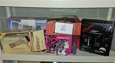 Mixed Beauty Supplies- Hair Dryers, Make-Up Mirror, Vavoom matrix Shampoo Set