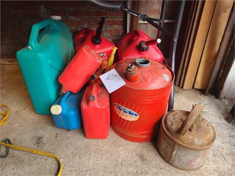 Nice Lot of New & Vintage Gas Cans - 1Gal to 5Gal Containers
