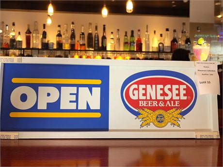 Genesee Beer Sign Double-Sided Open/Closed and Thank You Messaging (Vintage)