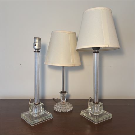 Vintage Clear Glass Table Lamps