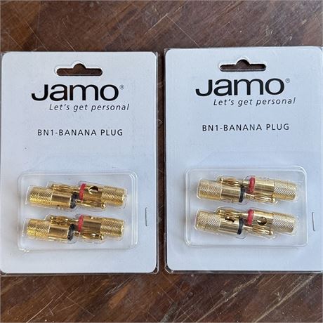 NEW - JAMO BN1 High Quality Gold Plated Banana Plugs (4 Pairs)