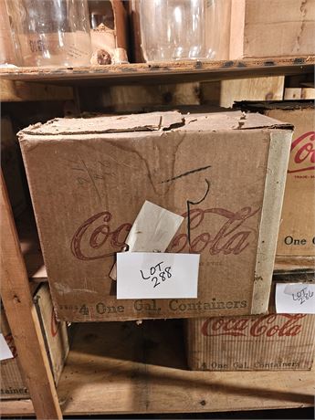 Vintage Glass 1 Gal Coca-Cola Syrup Bottles - 4 Per Box