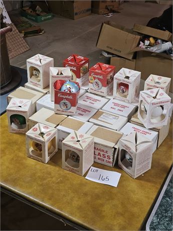 Large Lot Of Mixed Campbell Soup Kids Christmas Ornaments- Color & Year Vary