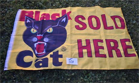 Black Cat Sold Here Advertising Flag Large