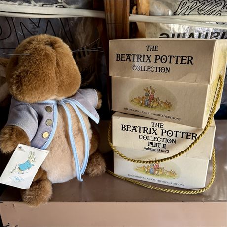 The Beatrix Potter Collection Book Sets and Peter Rabbit Plush Toy