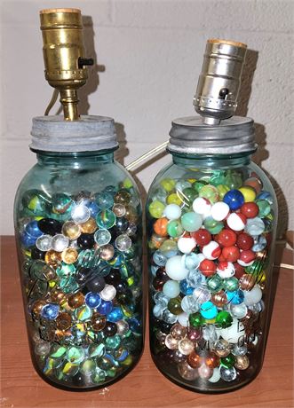 Marble Collection Mason Jar Lamps