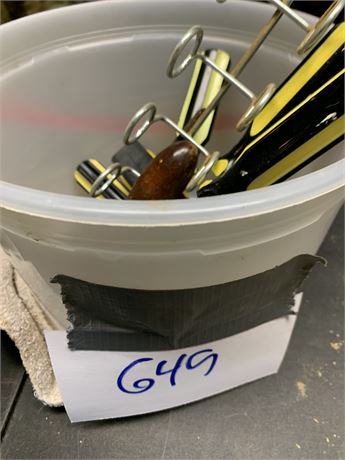 Bucket Of Screwdrivers Varying Sizes And Types