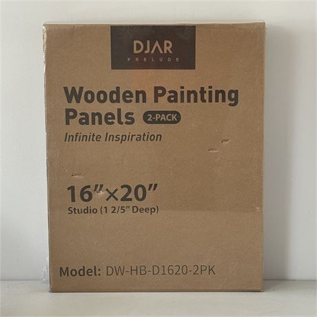 New 2 Pack - 16" x 20" Wooden Painting Panels