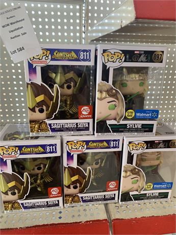 Funko Pop! Sagittarius Seiya (Animation) Sylvie (Marvel Studios) Lot of 5