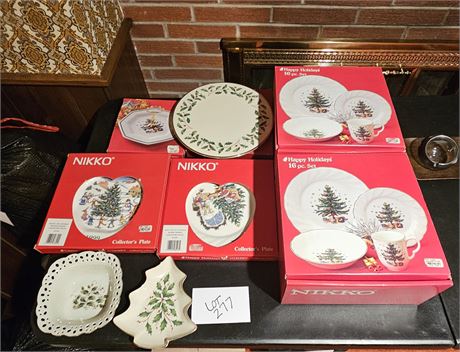 Nikko Happy Holidays Dish Set, Lenox Candy & Cake Plate & More