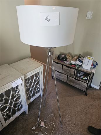 Brush Silver Tri-Pod Floor Lamp