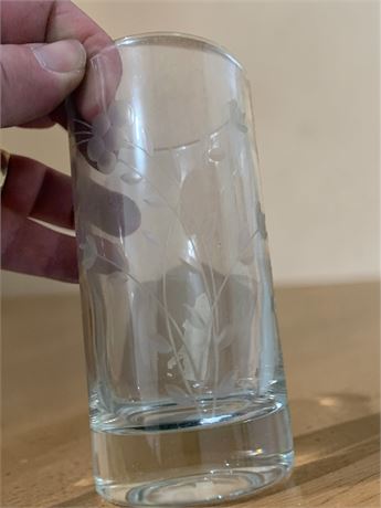 Princess House Heritage Glass Tumbler/Drinking Glasses W/Etched Floral Design