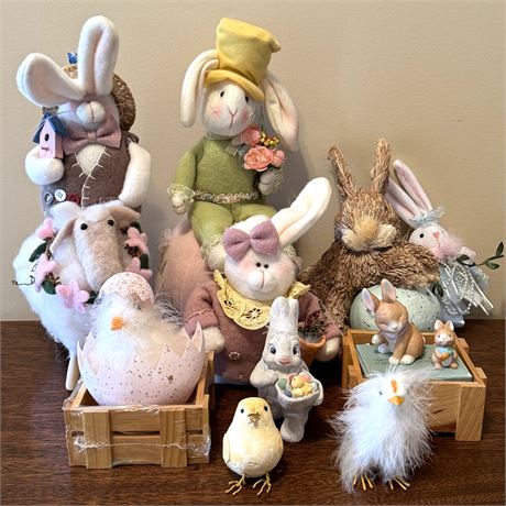 Easter Decorations with Vintage, Plush, Figurines, Etc.