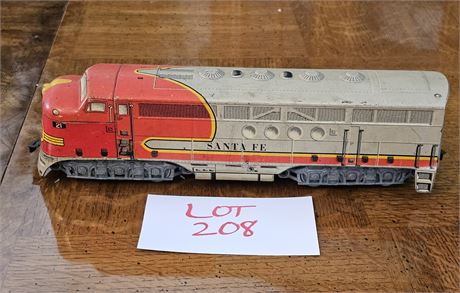 Marx Santa Fe 21 Tin Litho 0 Gauge Diesel Engine 1950's Era