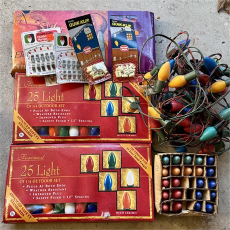 Great Lot of New & Used Multi-Color Christmas Lights & Bulbs