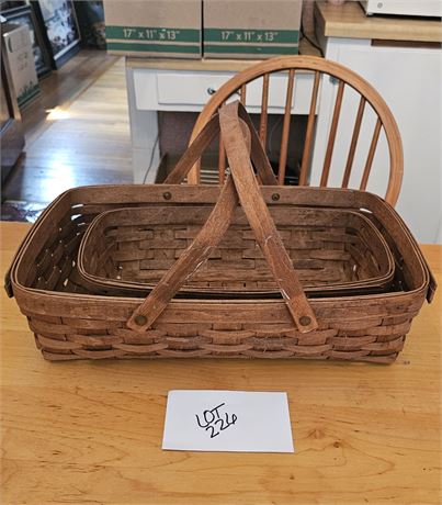 Longaberger Large Flower Basket & Bread Basket