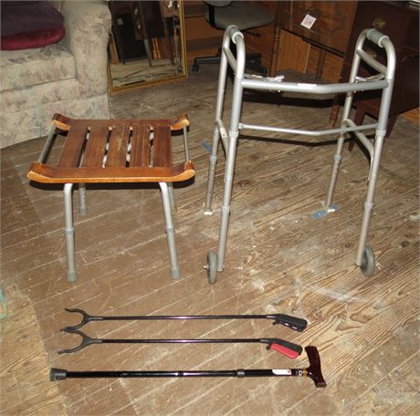 Walker, Stool, Cane, Grabbers