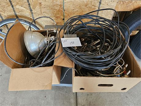 Large Lot of Cable & Mixed Electric Cords