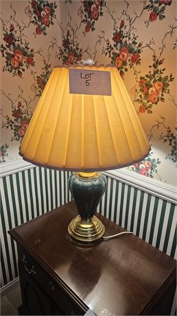 Forest Green & Brass Table Lamp