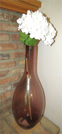 Tall Teardrop Shaped Glass Vase