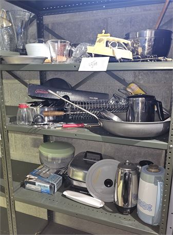 Kitchen Lot: Electric Fryer, Coffee Pots, Hand Mixers, Baking Pans & More