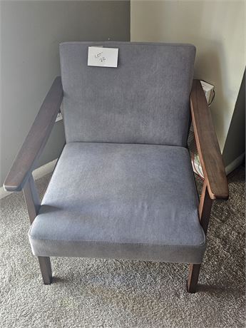 Steel Gray Arm Chair With Wood Frame By All Modern