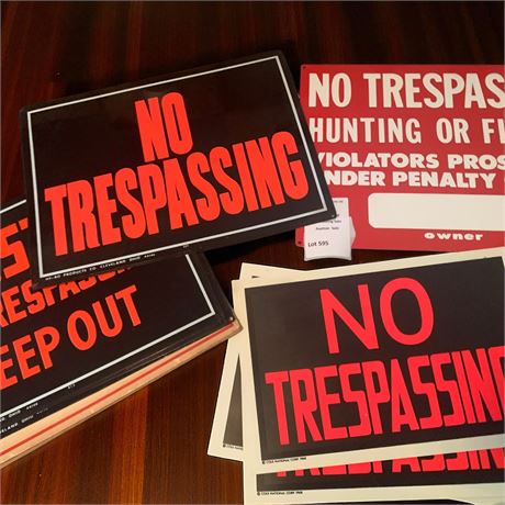 Sign Lot - No Trespassing, No Hunting or Fishing, Keep Out
