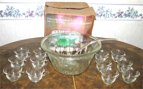 Indiana Glass Punch Bowl, 12 Cups