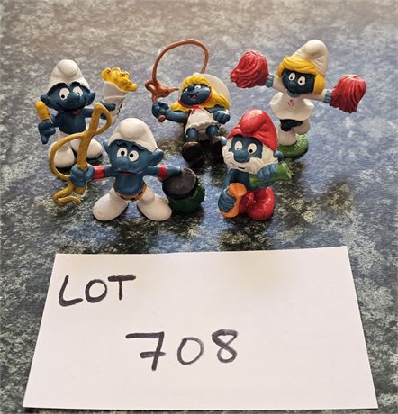 Original Vintage PVC Schleich Peyo Mixed Figurines Lot - 1980's Dates, Sizes