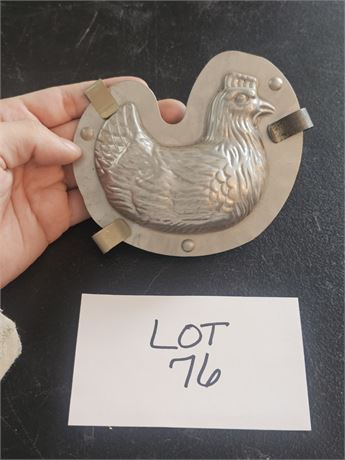 Antique Metal 2-Piece Hen Chocolate Mold