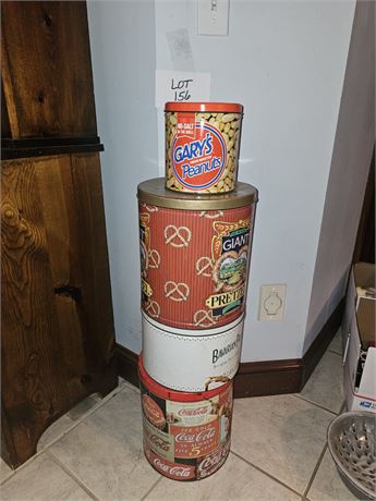 Mixed Tins- Coca Cola, Pretzel, Gary’s Peanuts Sizes Vary