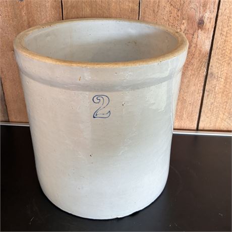 Antique 2 Gallon Stoneware Crock with Handles